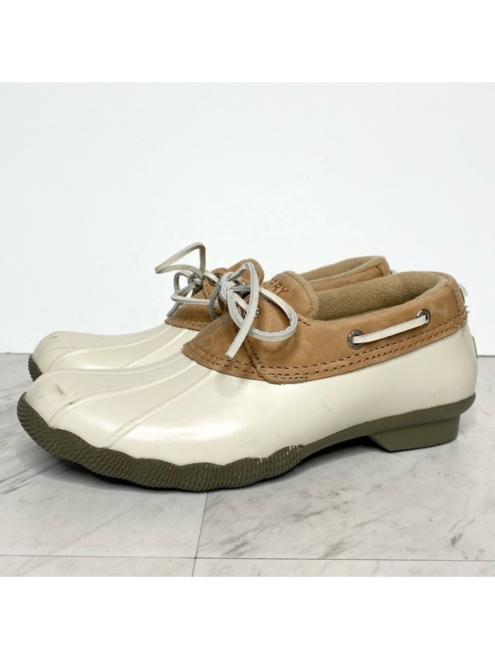 New! Sperry Salt Water One Eye Neutral Duck Shoe Bootie 7 1/2